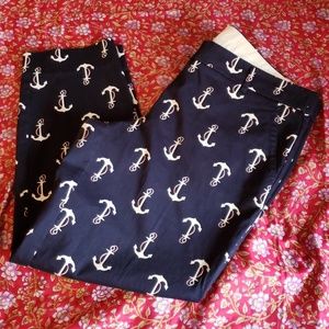 J. Crew Pants - J crew size 10 anchor navy blue cropped chinos. J. Crew Pants - J crew size 10 anchor navy blue cropped chinos.